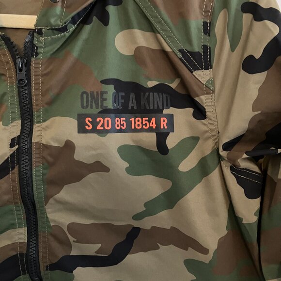 Smoke Rise Red Cropped Long Sleeve Pullover Hoodie Cropped Top Shirt Camo Sz M - Picture 2 of 14